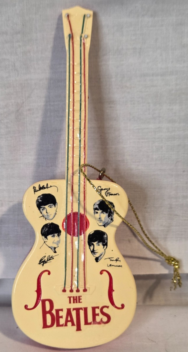 VTG Kurt Adler The Beatles Guitar Yellow Submarine Era Christmas Ornament 4.75''