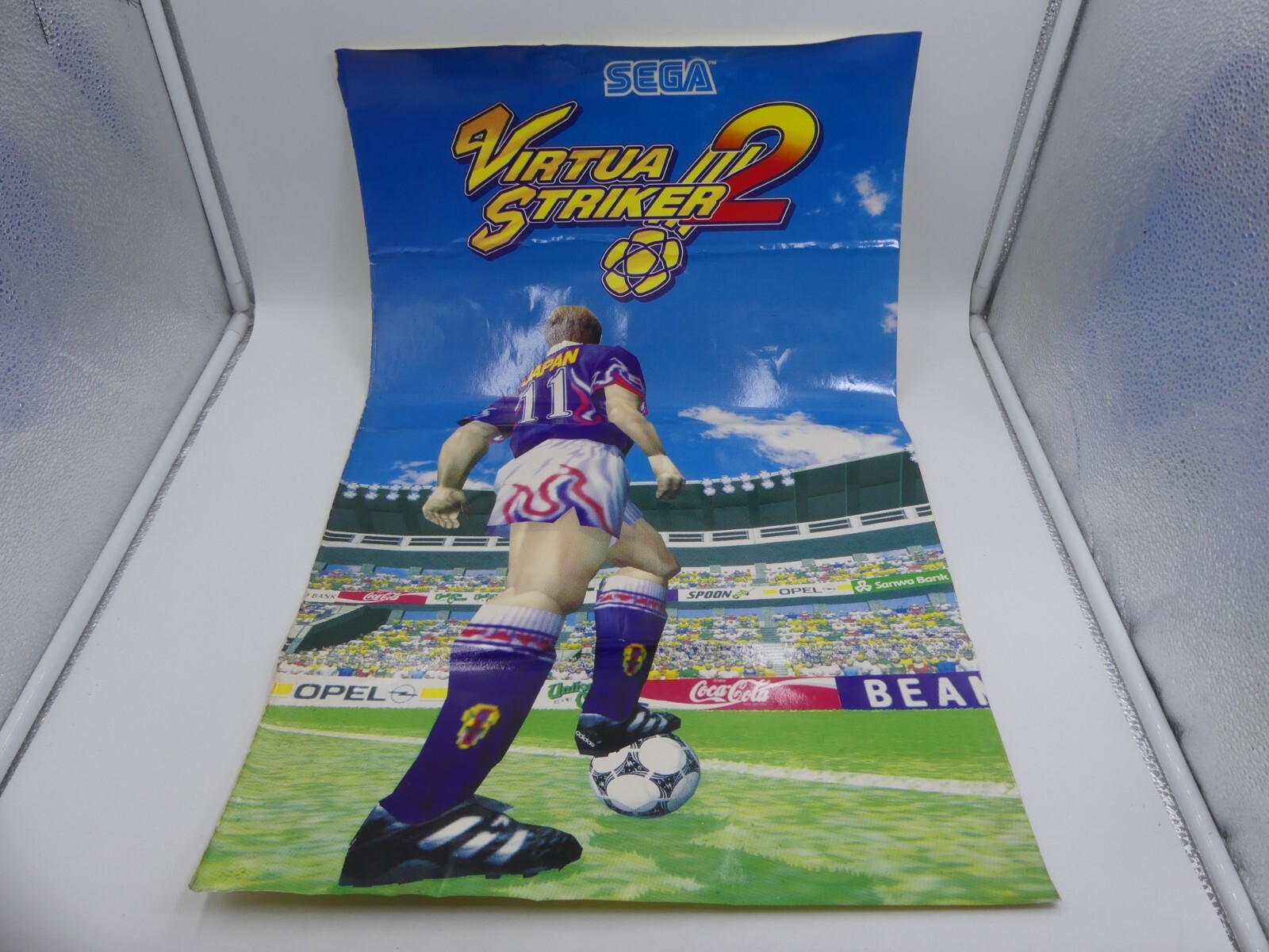 VINTAGE SEGA VIRTUA STRIKER 2 STICKER POSTER FOR ARCADE PROMO 65cm 25
