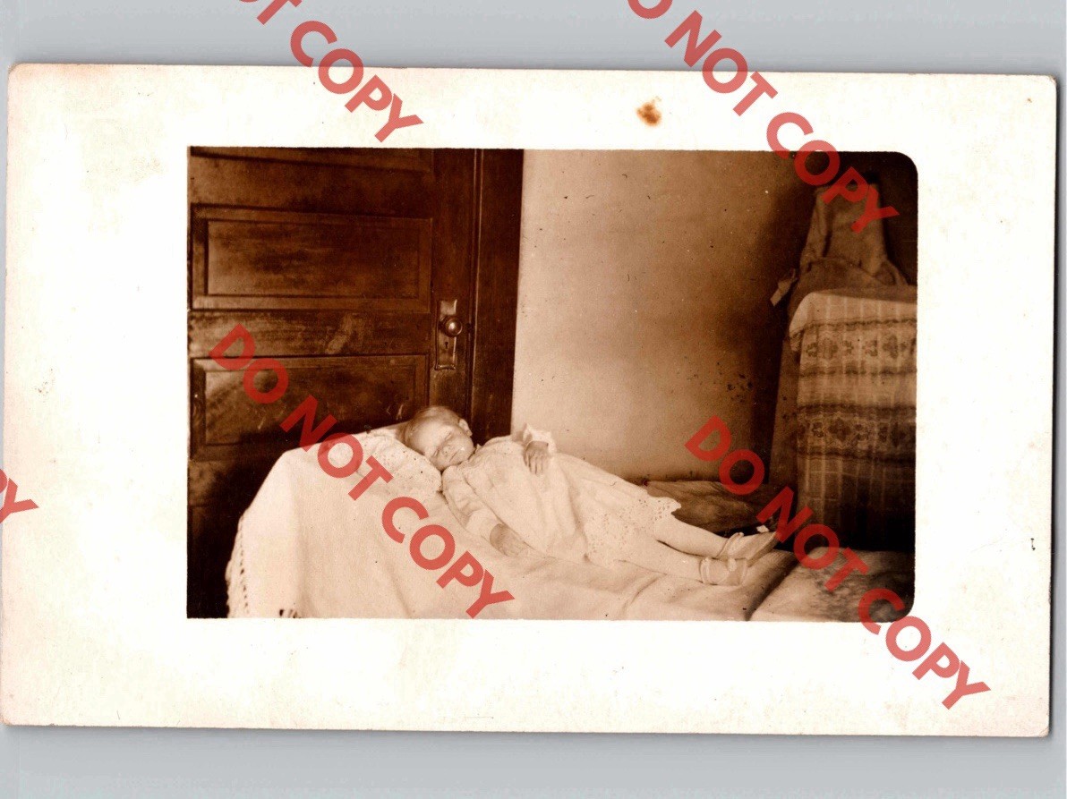 c1910 DECEASED CHILD Post Mortem Identified ID’d PRATT Kansas KS RPPC Real Photo