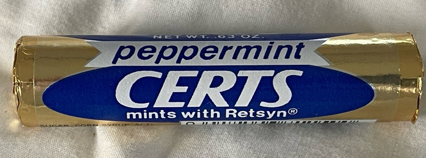 Vintage CERTS PEPPERMINT MINT ROLL  Unopened  NOS