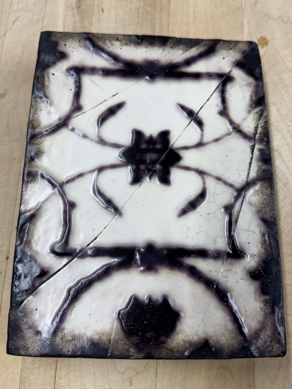 Sid Dickens, T-211, Tatau, Mixed Media Handmade Abstract Art Wall Tile