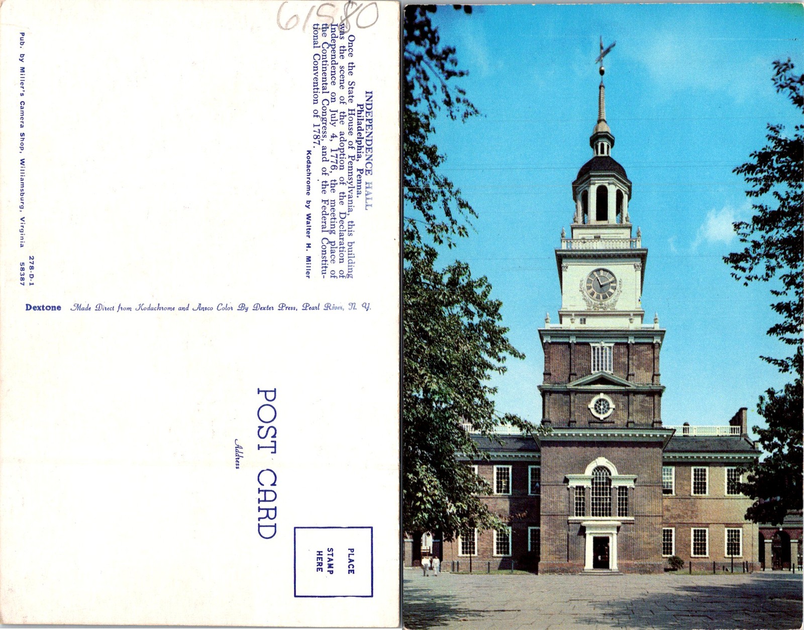 Philadelphia PA Independence Hall State House Postcard 61580