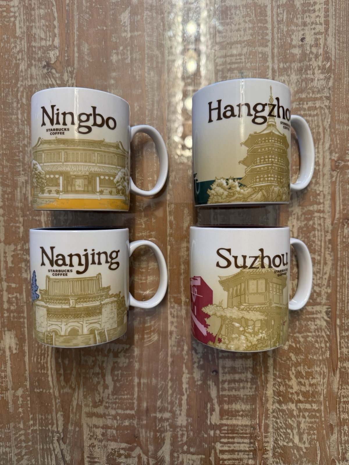 Lot Of 4 Starbucks Ningbo - Nanjing - Hangzho - Suzhou {MINT}