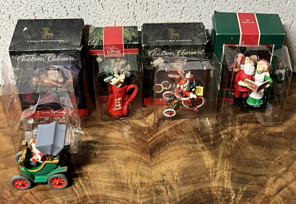 Hallmark Christmas  Ornaments Pre Owned Never Used set of 4 Never Hung on a Tree