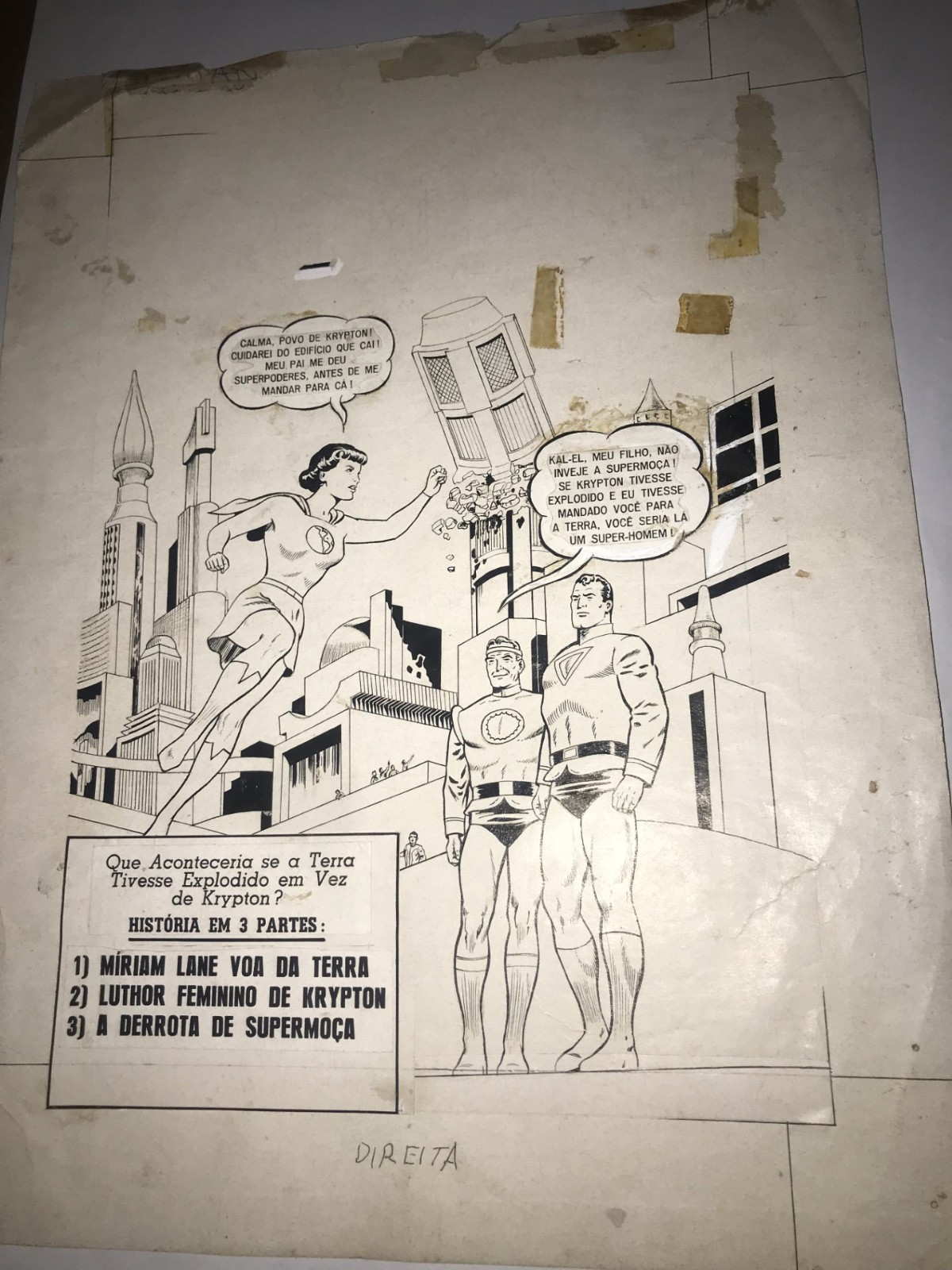 SUPERMAN SUPER LOIS LANE DC COMICS BRAZILIAN COVER PUBLISHED ORIGINAL ART WORK