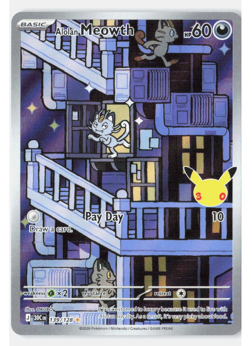 Alolan Meowth Holofoil[30C - 139/128] (NM) Pokemon