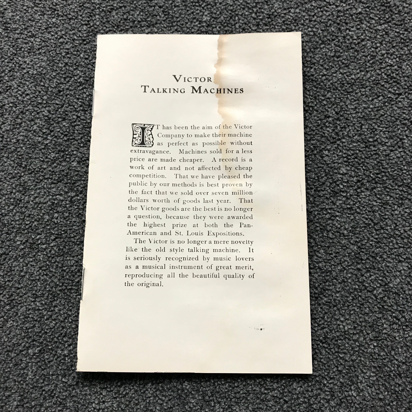 1906 Victor Talking Machines Phonograph Catalog Price Guide Booklet VINTAGE RARE