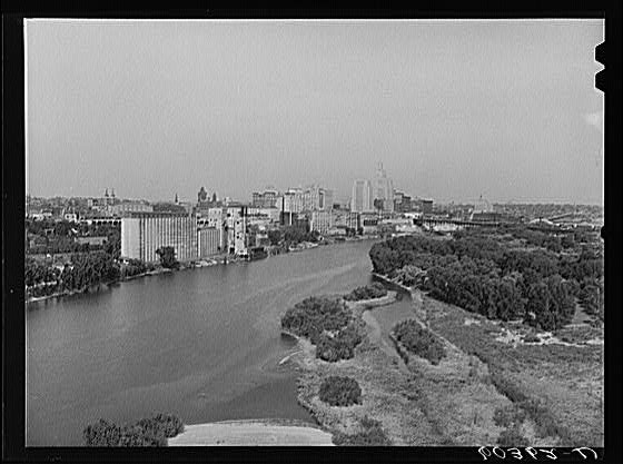 Photo:Saint Paul Minnesota 1939 Mississippi River City Skyline Aerial View