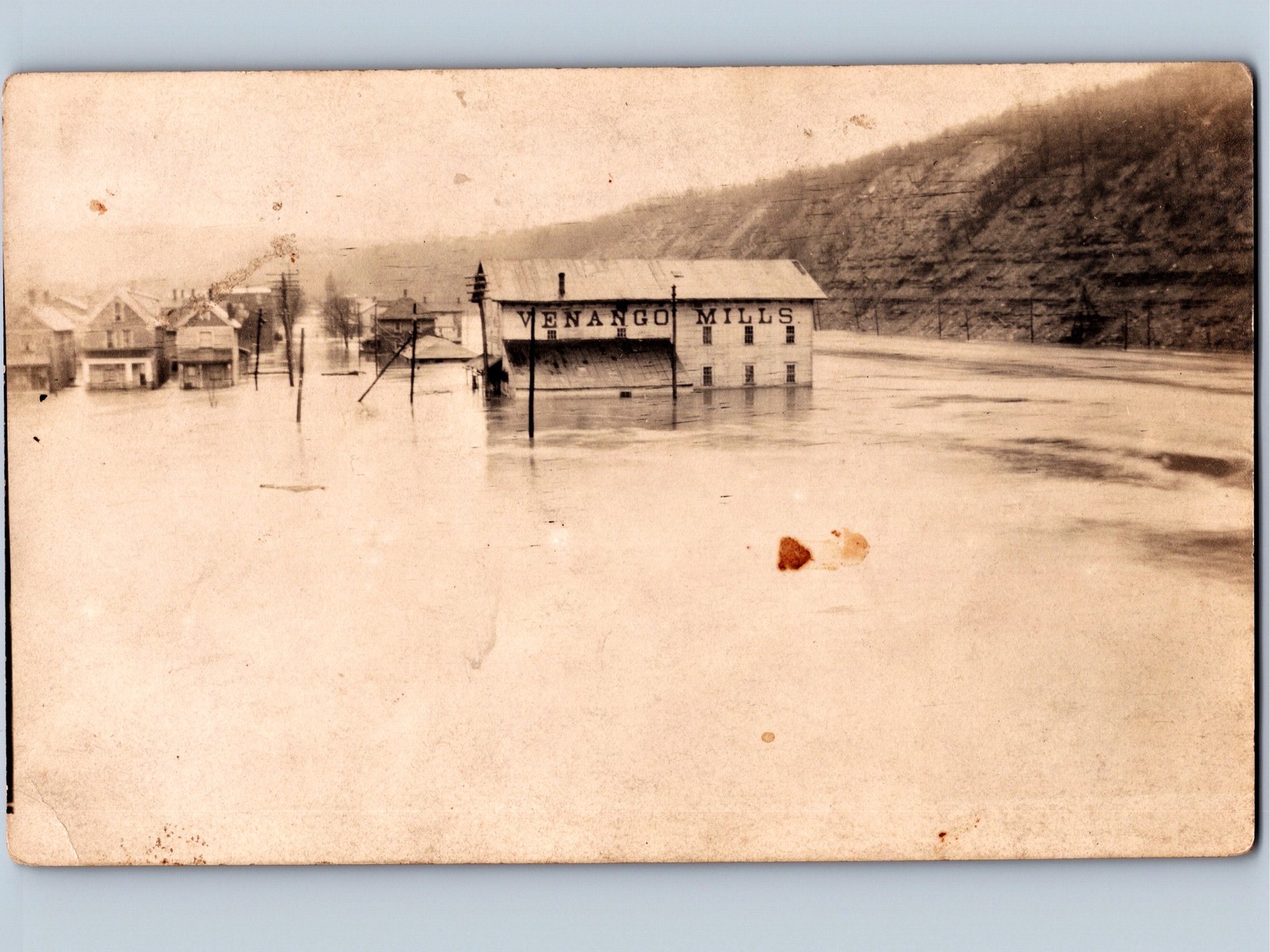 c1913 Flood Venango Mills Franklin Pennsylvania PA RPPC Real Photo Postcard