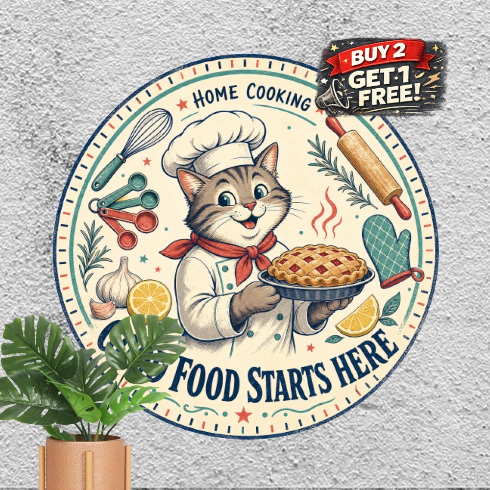 vintage welcome the kitchen aluminum tin metal signs