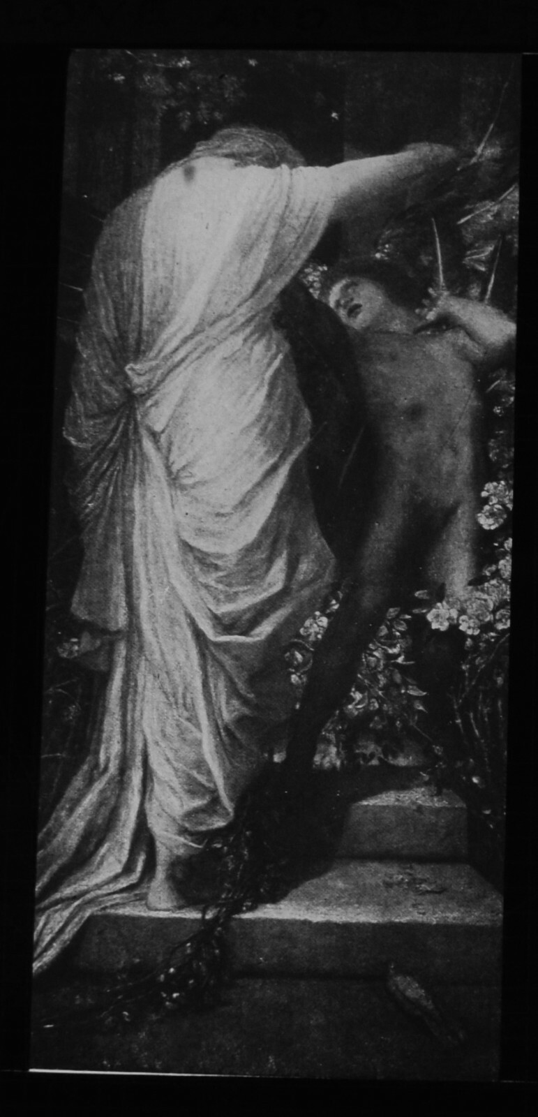 ANTIQUE Magic Lantern Slide LOVE AND DEATH C1910 GEORGE FREDERIC WATTS