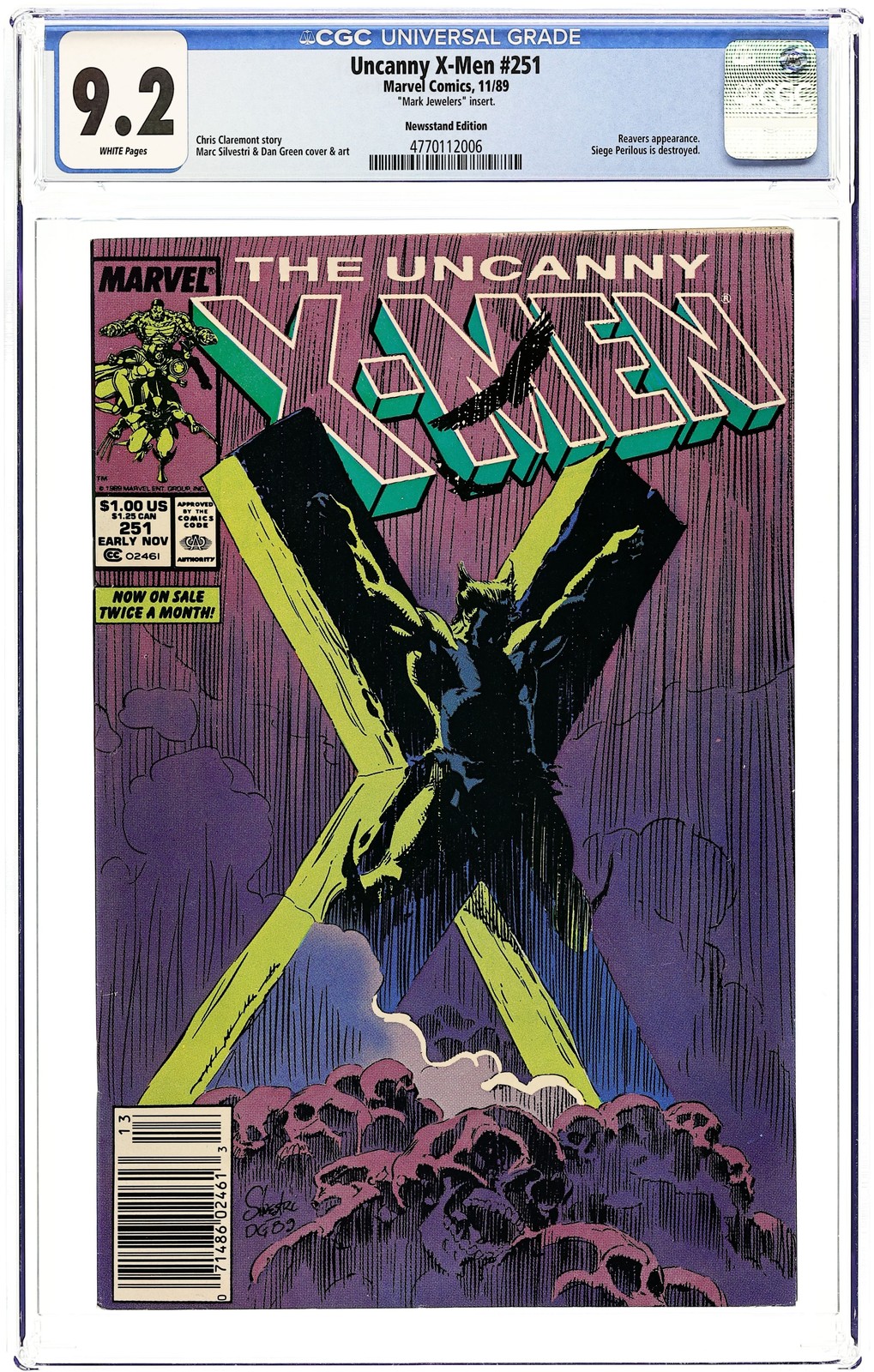 Uncanny X-Men Mark Jewelers #251MJ CGC 9.2 Newsstand 1989 4770112006