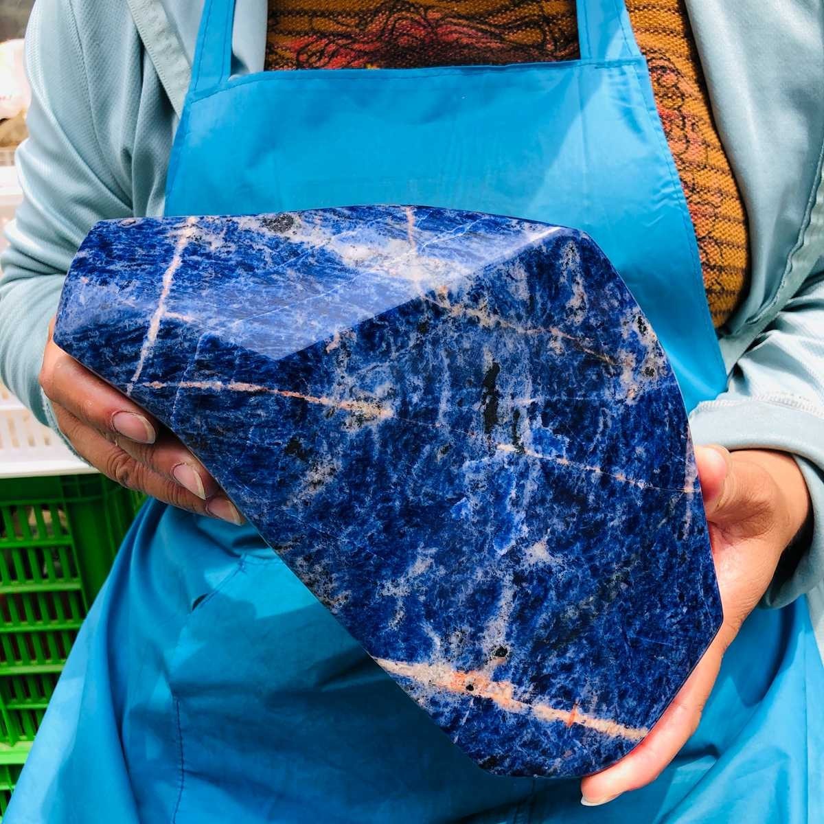 7.39 LB Natural Large Polished Sodalite Freeform Blue Mineral Specimen 5904