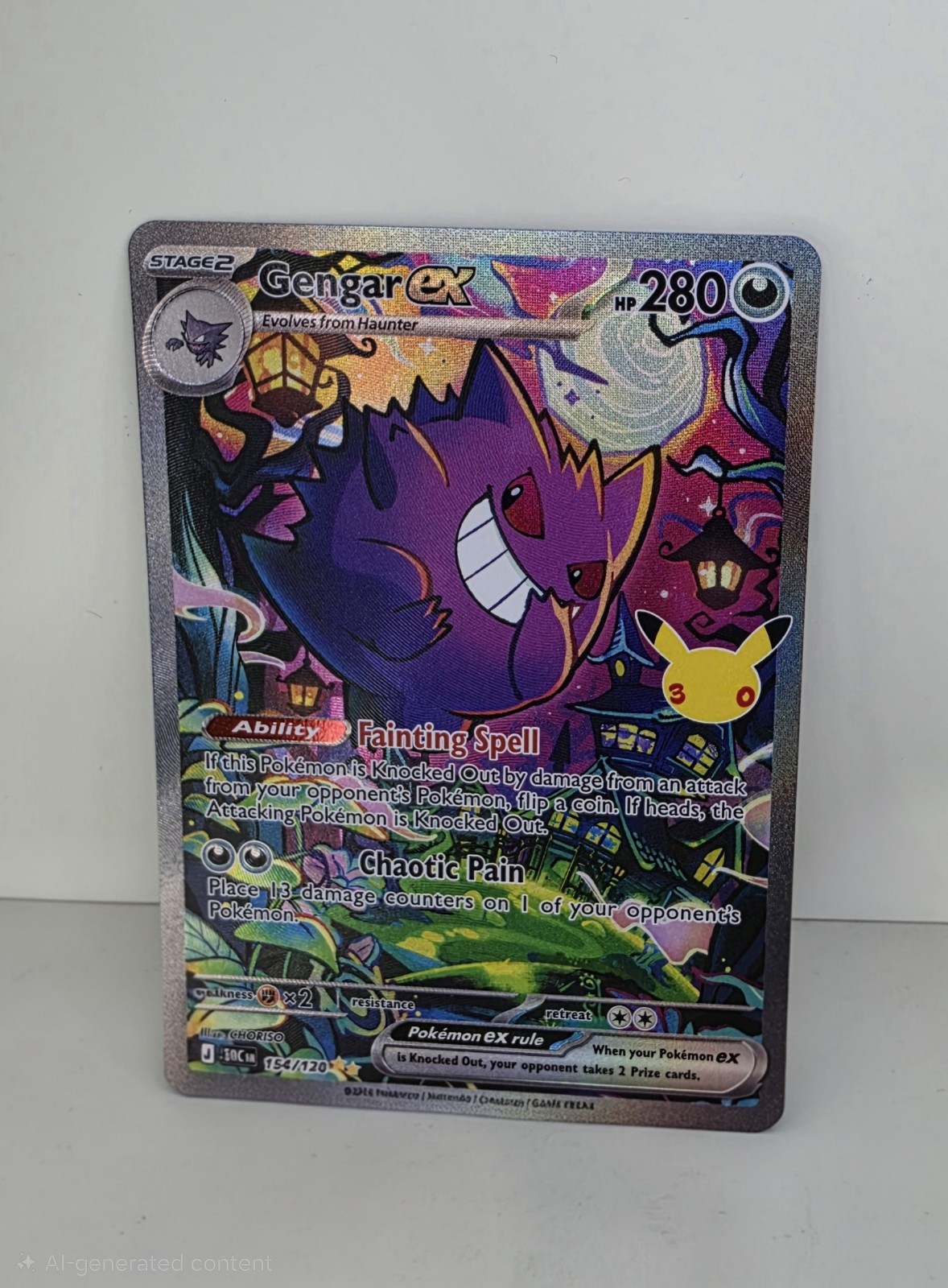 Pokémon TCG 30th celebration Gengar ex 154/128 Holo SIR NM