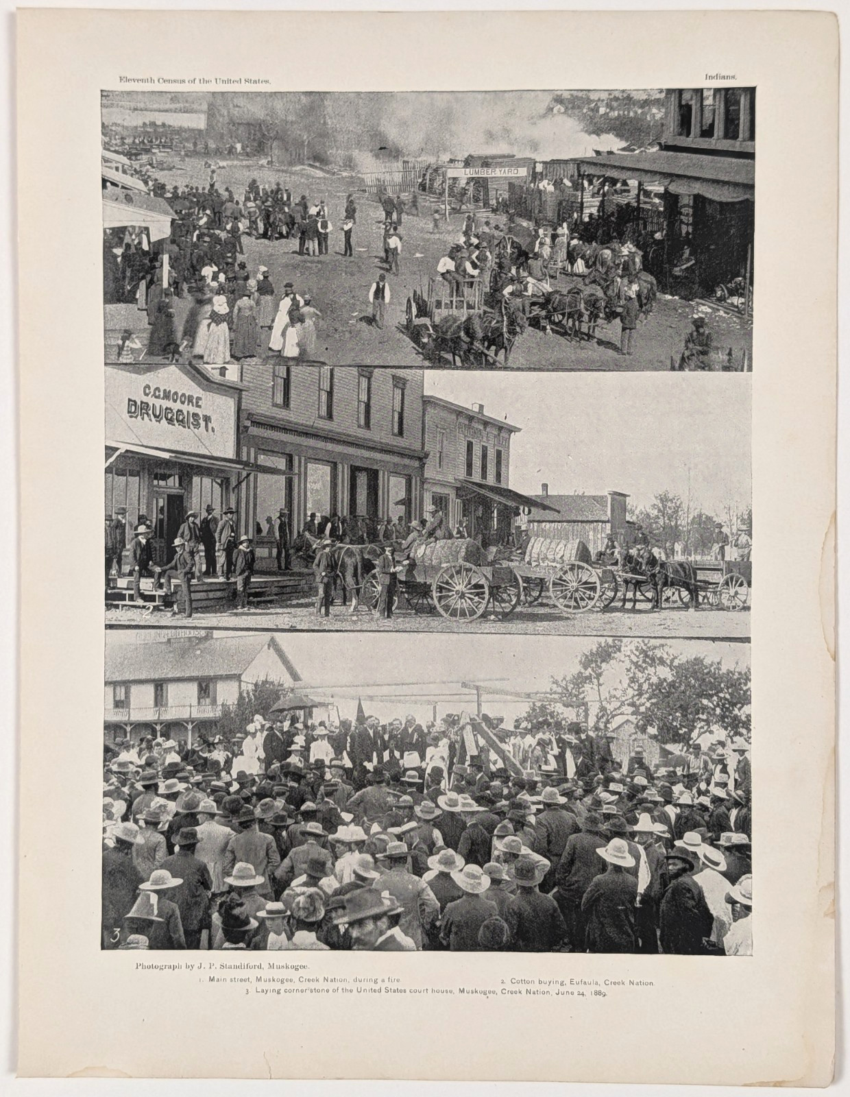 1890 CREEK NATION - MUSKOGEE - INDIAN TERRITORY - Printed Photograph Print