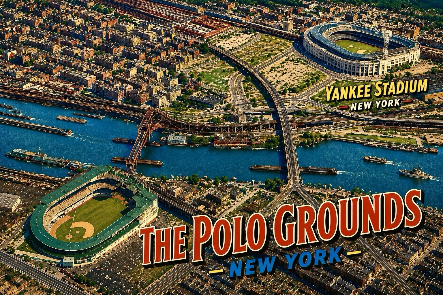Polo Grounds Yankee Stadium NEW YORK Baseball Stadium MODERN Postcard C740