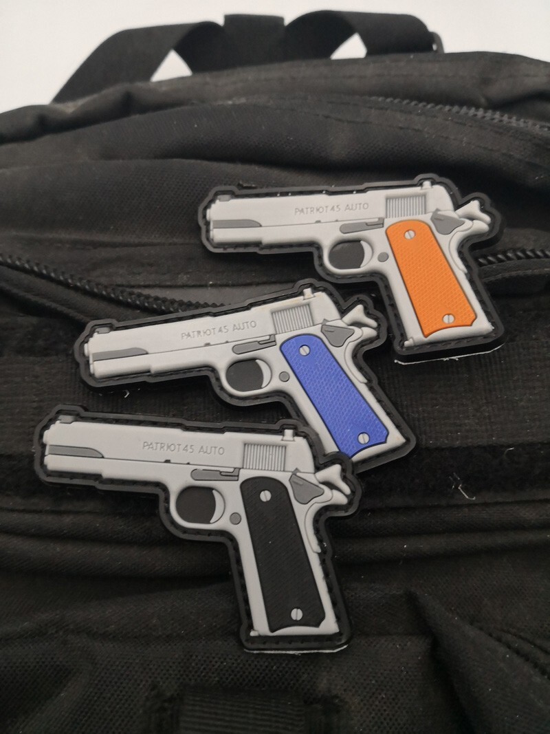 3PCS M1911 PATCH .45 CALIBER GUN PISTOL SECOND 2ND AMENDMENT RIGHT HOOK PATCH