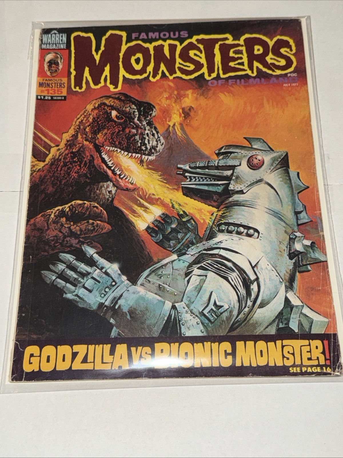 Famous Monsters of Filmland July 1977 #135 Godzilla vs Bionic Monster Bag Board