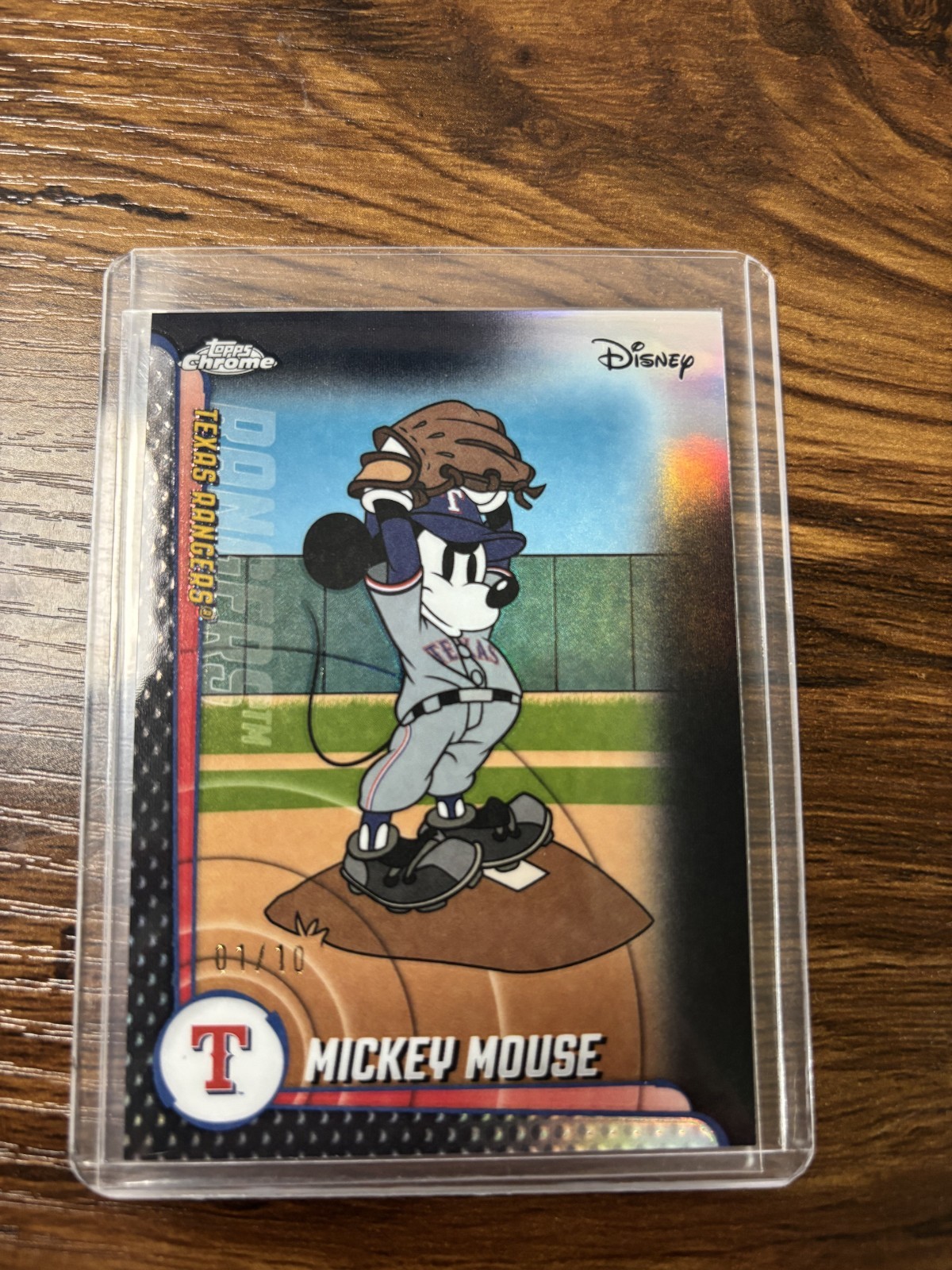 2025 Topps Chrome Disney Mickey Mouse MLB Texas Rangers Black Refractor #1/10 ⚾
