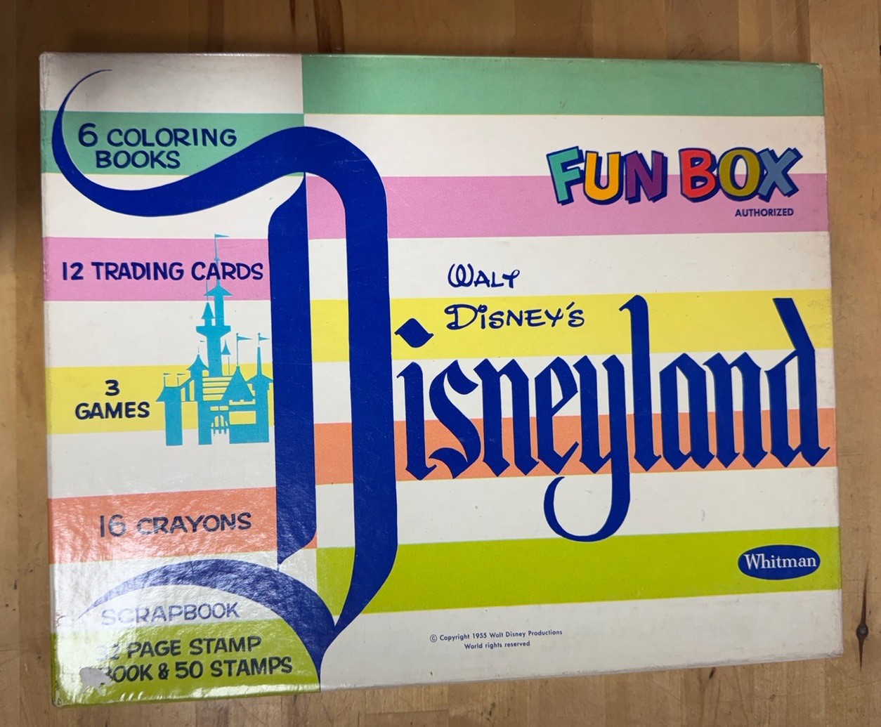 Vintage Disneyland Souvenir 1955 Fun Box Craft Coloring Scrap Book