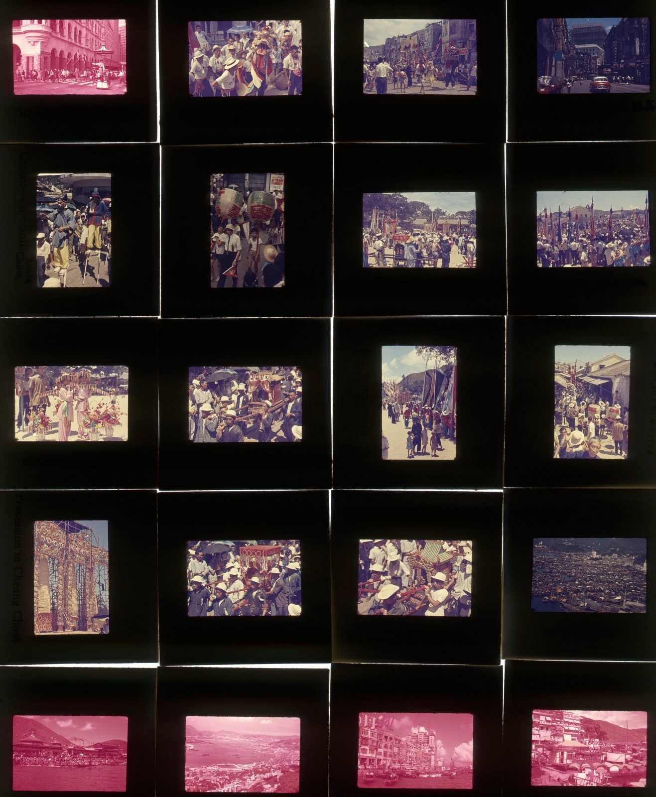 N100 1950\'S SLIDES EARLY VIEWS STREET SCENES BUSINESS PEOPLE HONG KONG LOT OF 40