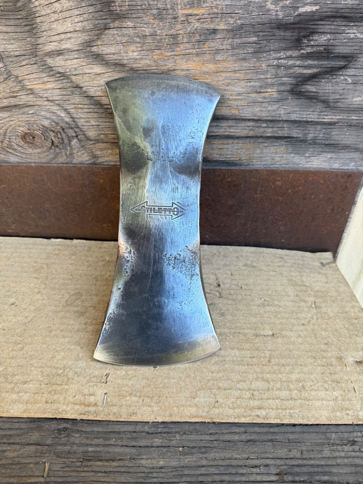 Vintage 4-1/4 Lb. Stiletto double bit axe head, measures 10-15/16