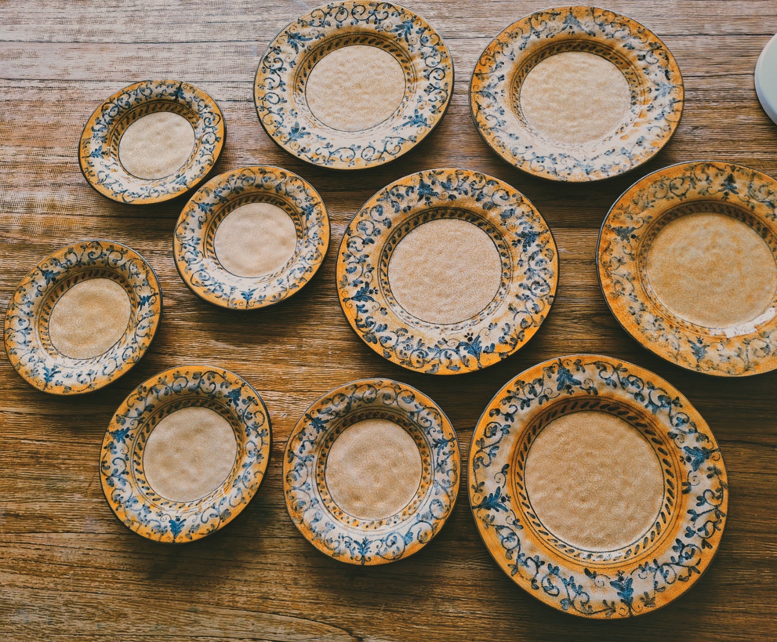 Set 10 Vietri Francesca Blu Plates (5) Dinner 11.75\