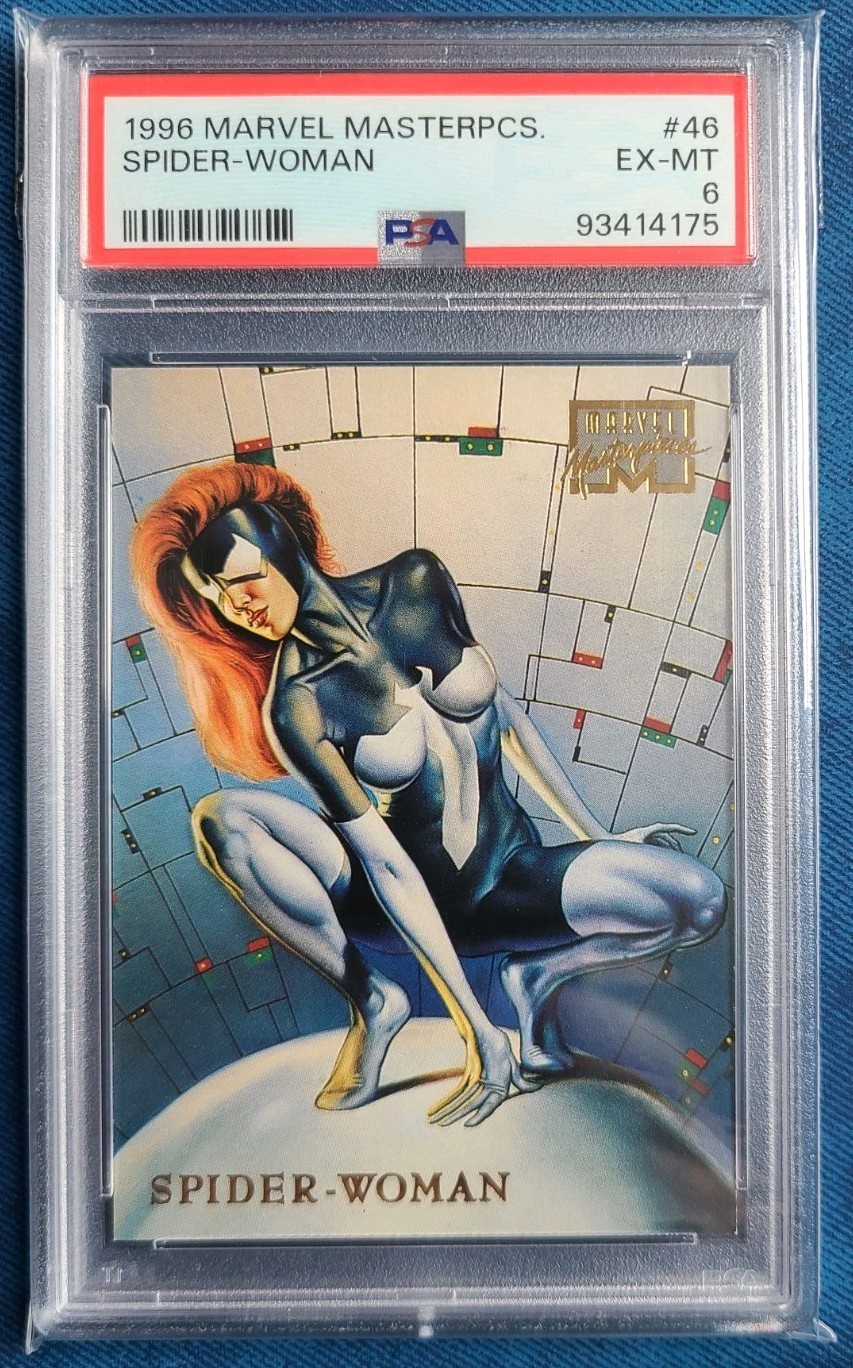 1996 Marvel Masterpieces Spider-Woman PSA 6 EX-MT Card #46, Rare Beautiful Card
