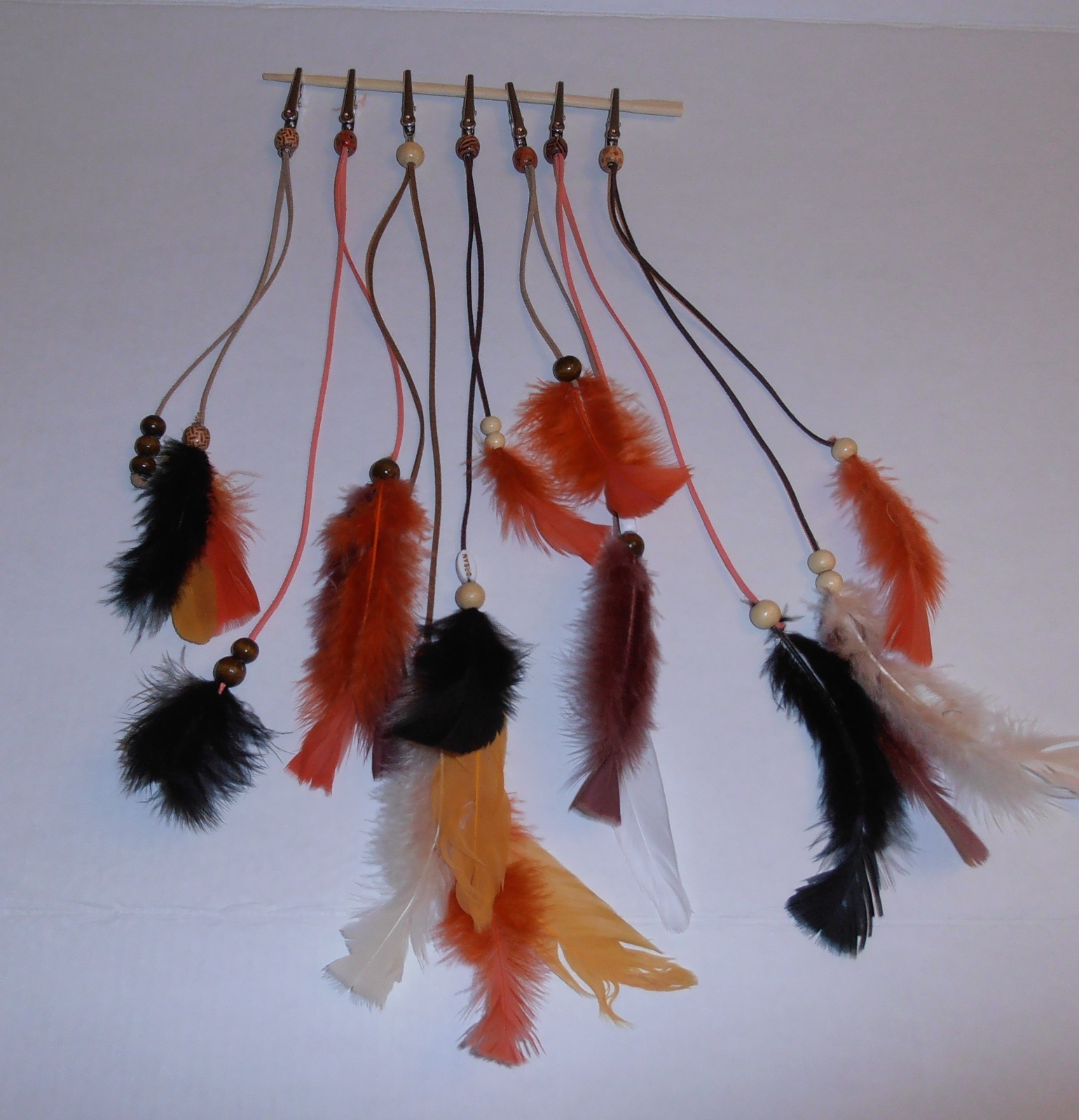 Set of 2 Vintage Style Cigarette Roach Clip with Feathers Hand Made in the USA