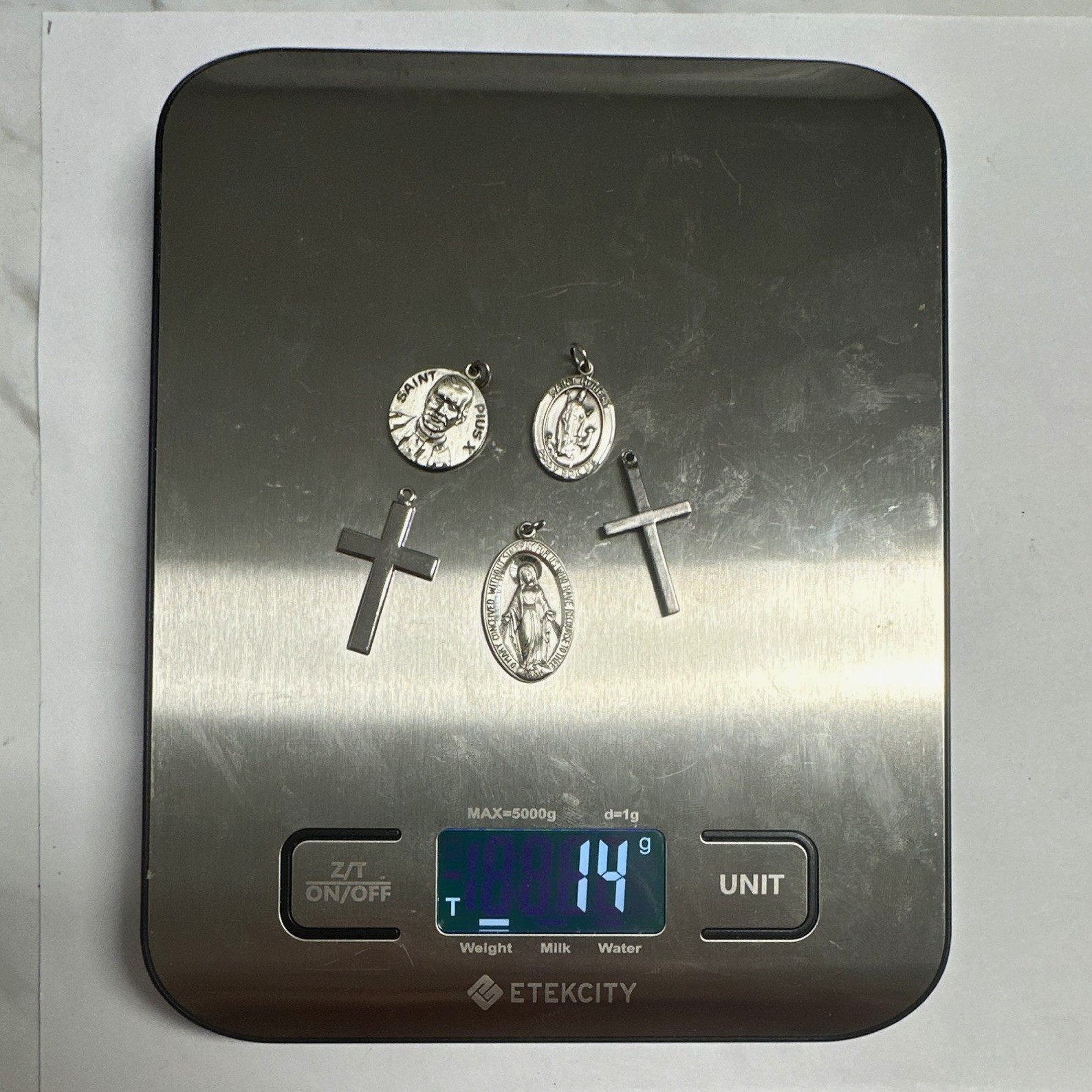 Sterling Silver Christianity Cross & Medal Pendant/Charm Lot Marked STERLING 14g