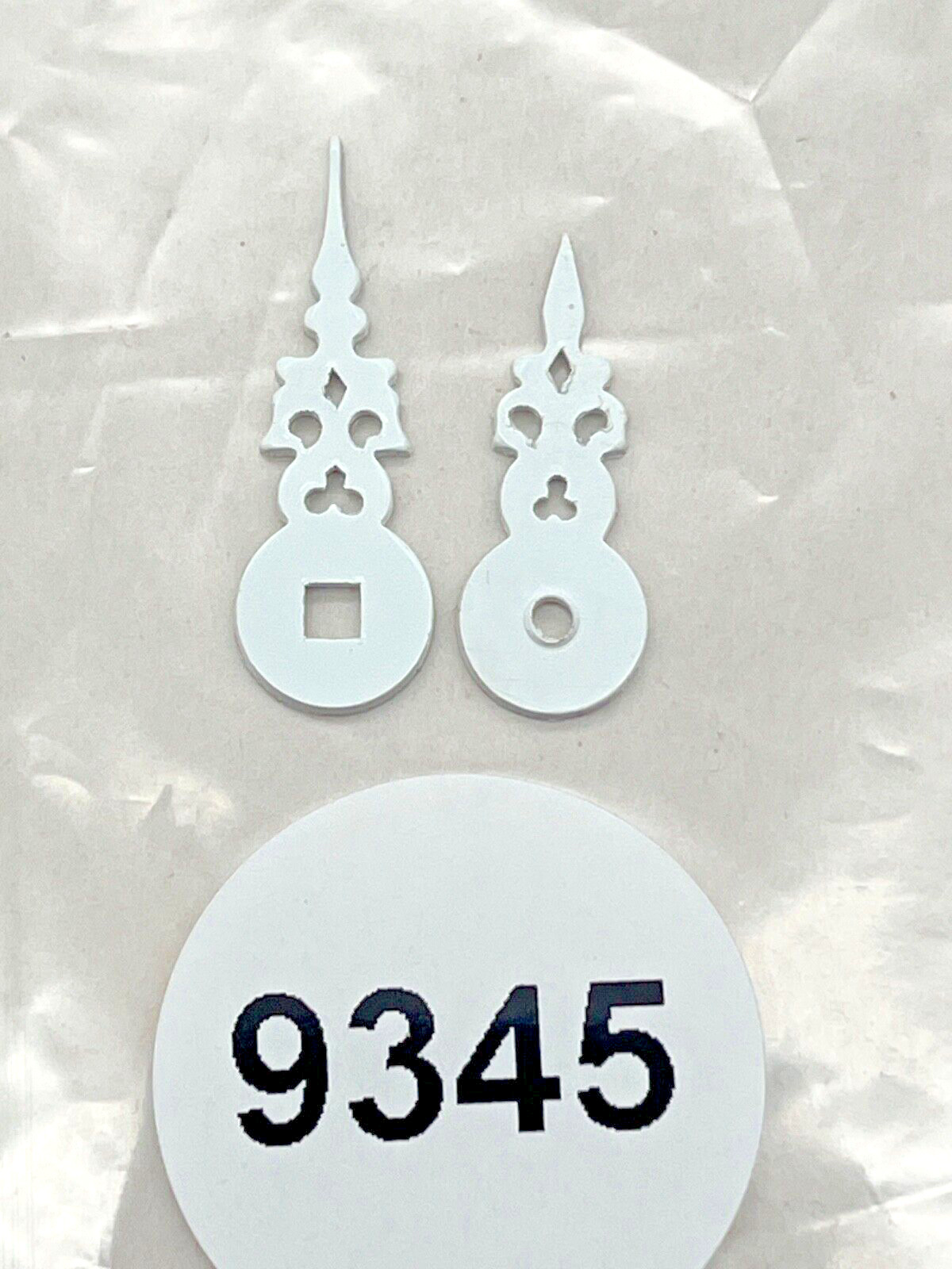 NOS Cuckoo Clock Parts - White Plastic Hands for a 50mm Dial (CH4-9345)