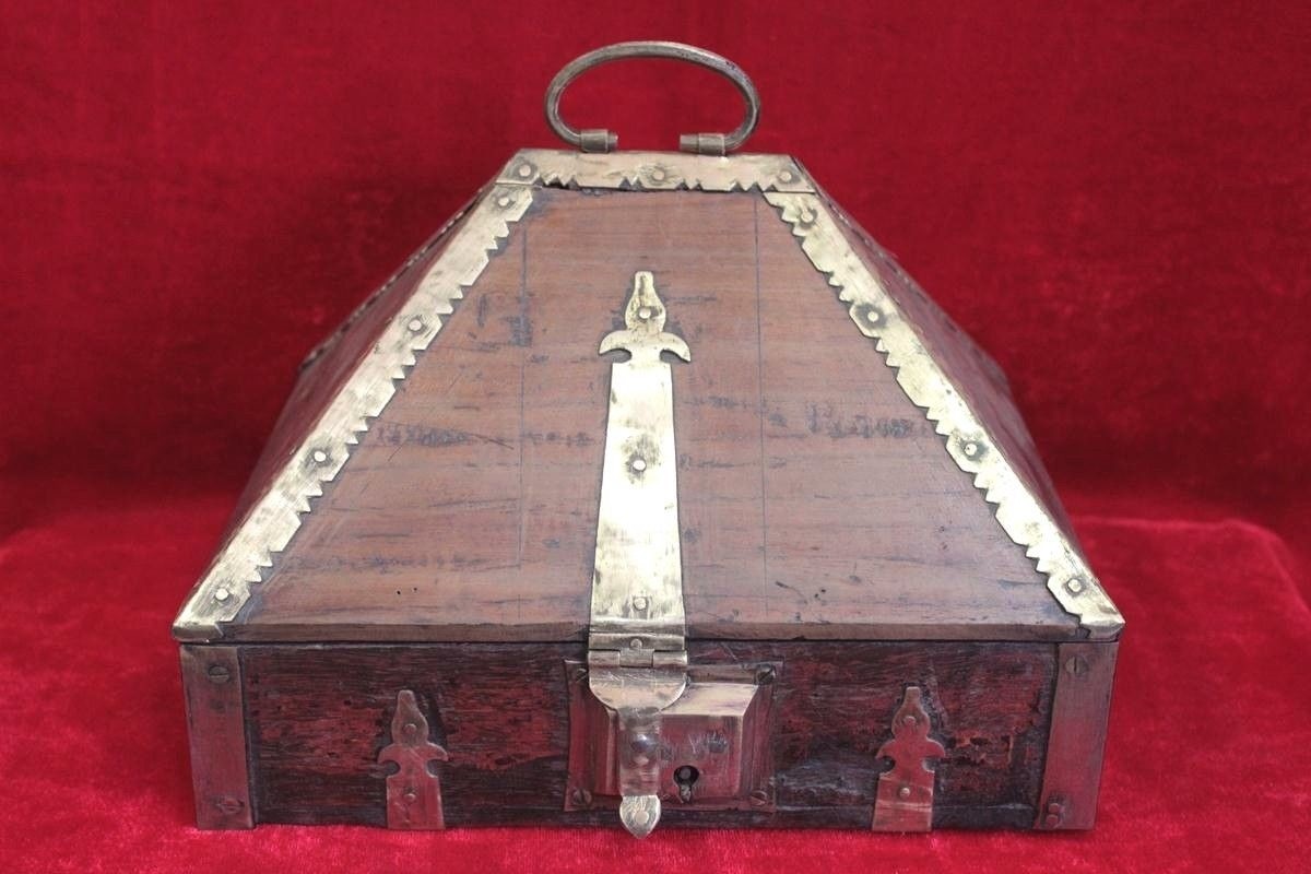 Wooden Case Box New Antique Brass Home Decor Collectible Halloween Gifts