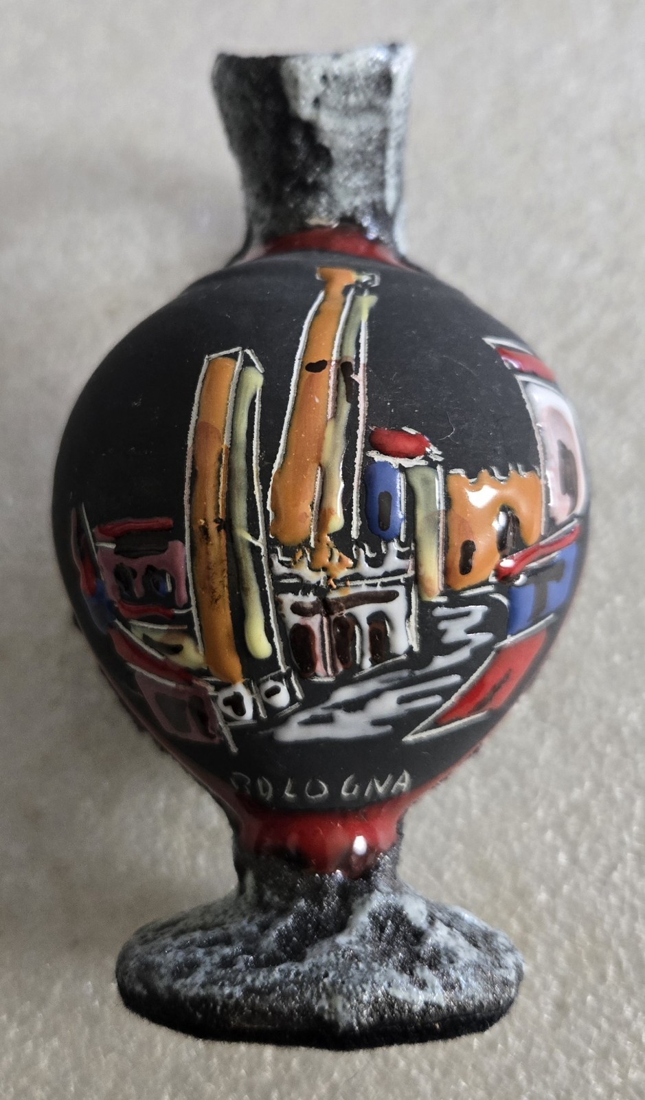 Vintage Bologna 1970s San Marino Lava Ceramic Rock Pitcher Very RARE 