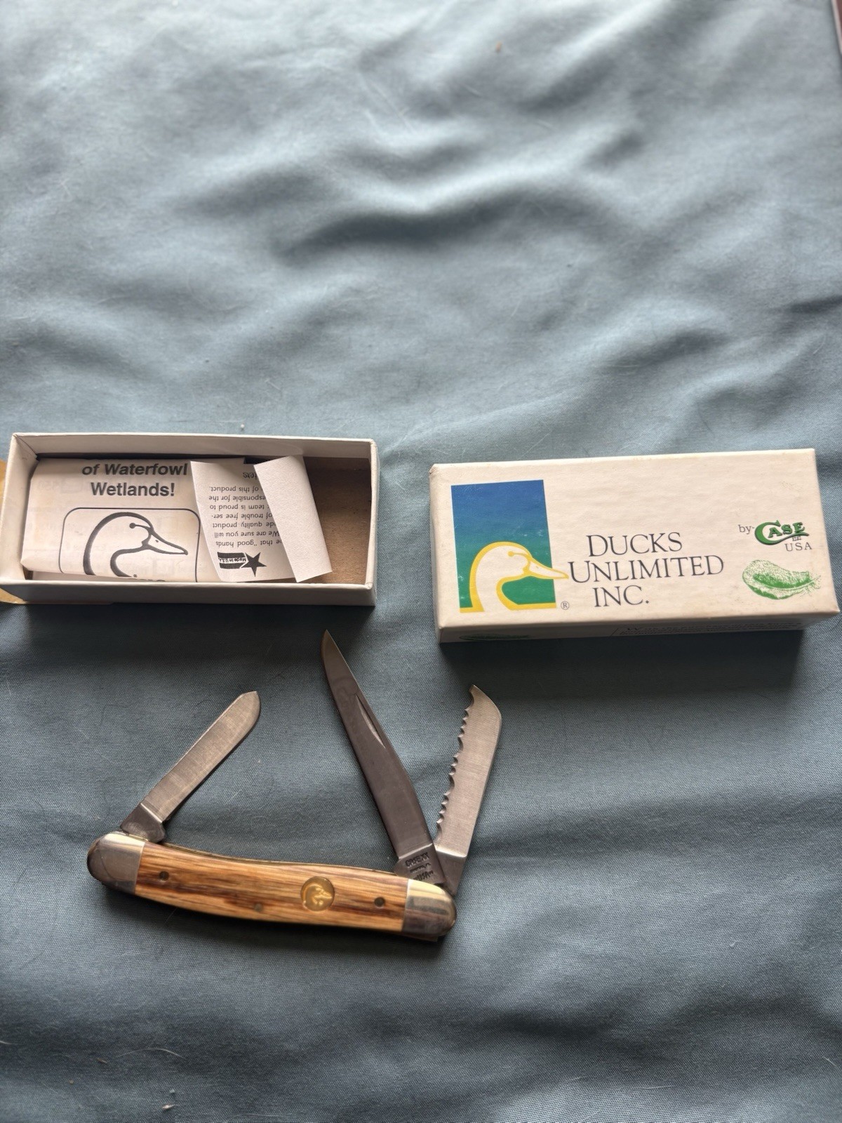 VINTAGE UNUSED 1992 DUCKS UNLIMITED CASE XX KNIFE DU318SS 3 BLADE POCKET #742