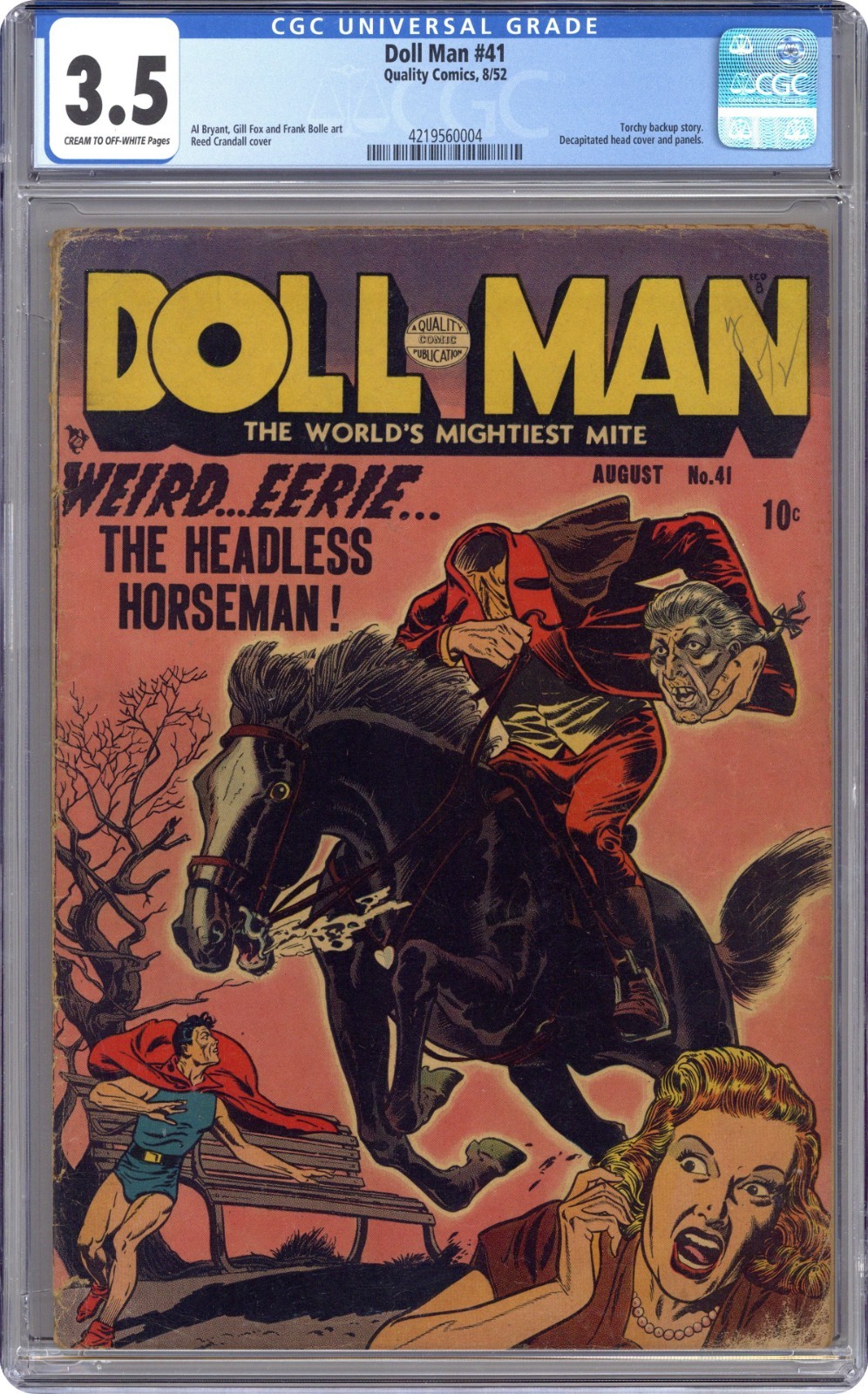 Doll Man 41 CGC 3.5 Headless Horseman Severed Head Beast Man 1952 Quality Comics
