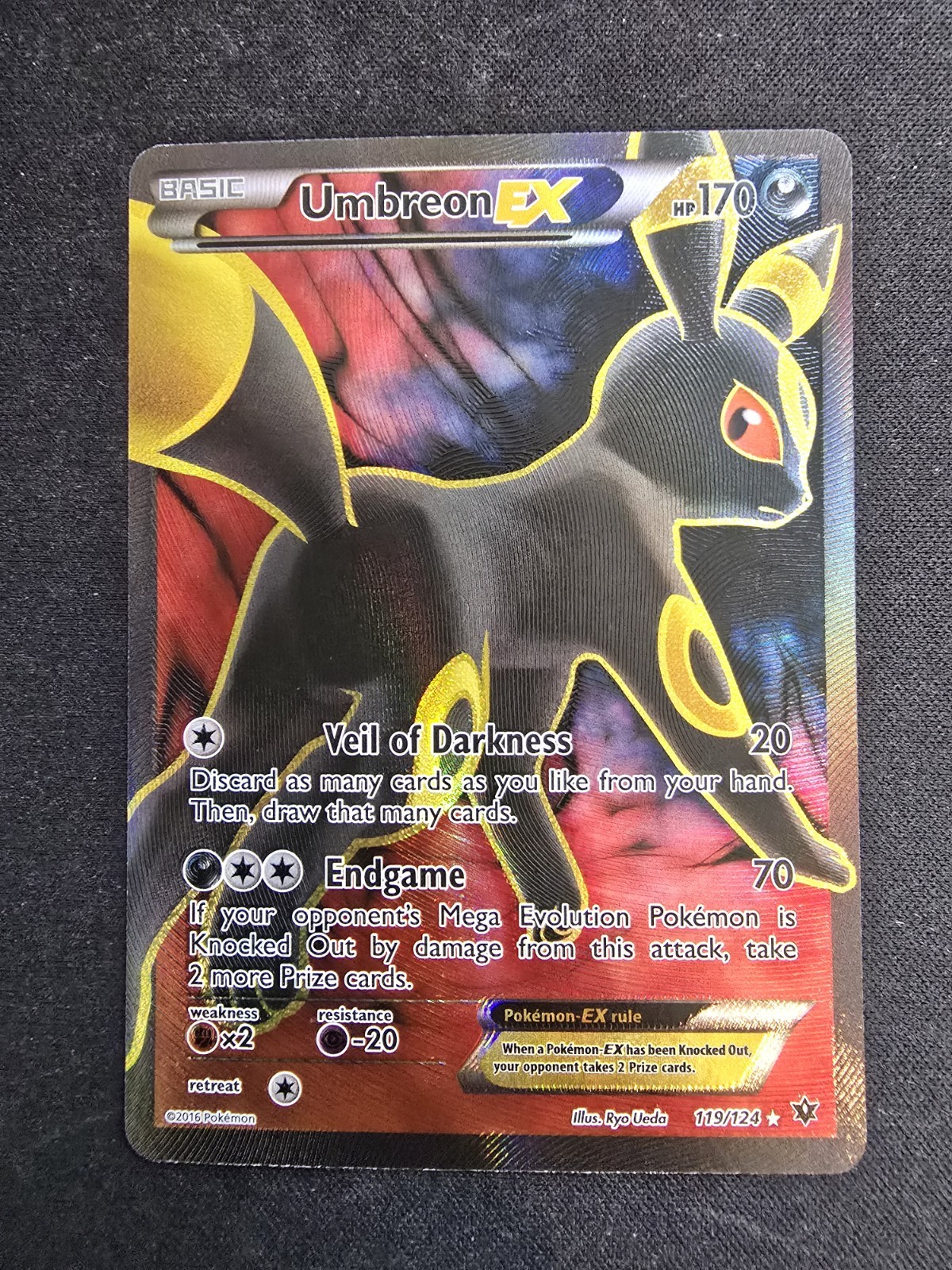 Pokémon TCG Umbreon-EX Fates Collide Holo Full Art Ultra Rare Card 119/124