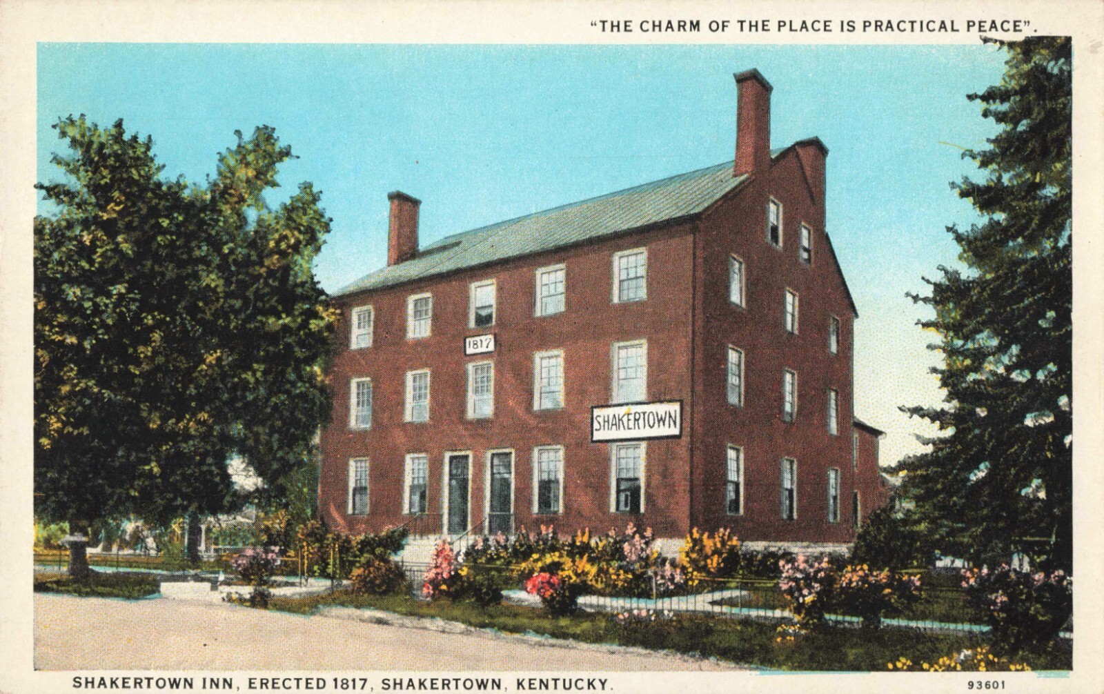 Shakertown Kentucky, Shakertown Inn, Built 1817, Vintage Postcard
