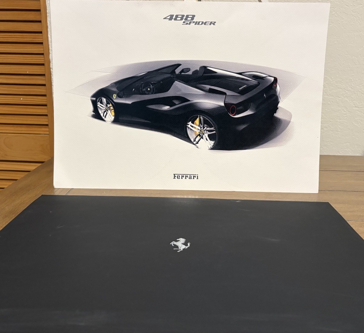 Official Ferrari 488 Spider Lithograph Print Large 19x13 VIP Presentation OEM