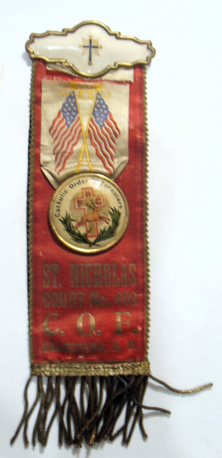 1890s Antique scarce Catholic Saint Nicholas order of the Foresters badge 54356