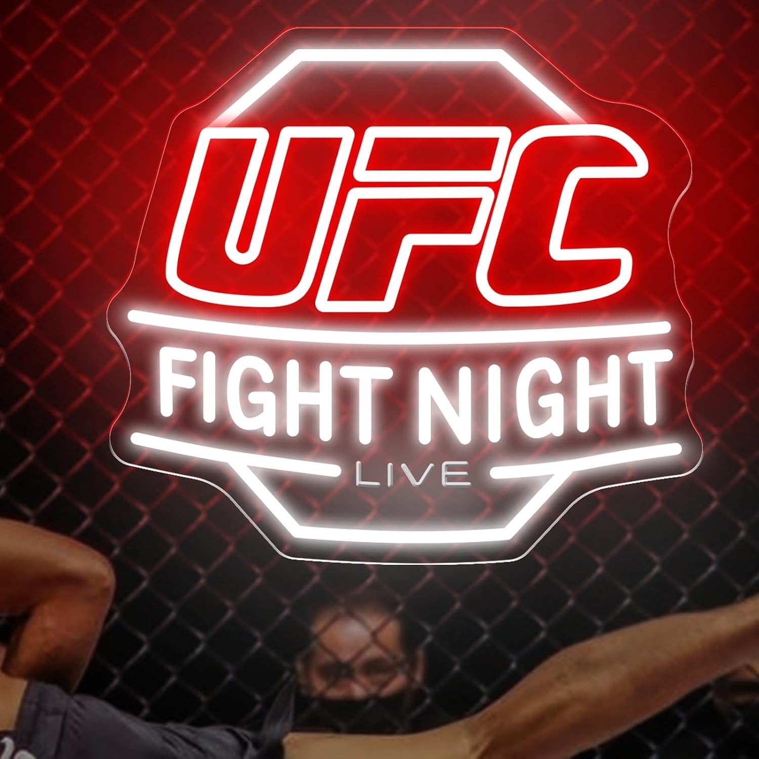 Fighting Themed Neon Sign, Led Wall Light, Fight Night Logo Light Up Sign