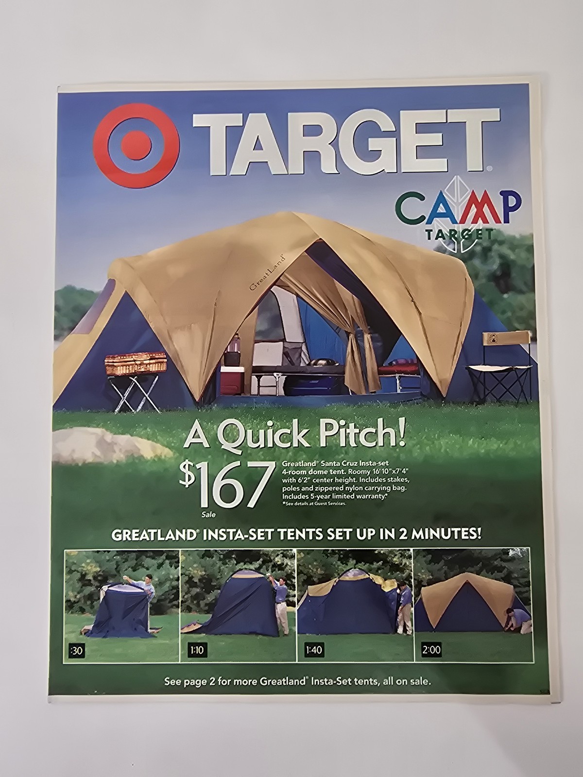 Camp Target Summer Catalog June 1998 Greatland Tents Camping 15 Pages Ad