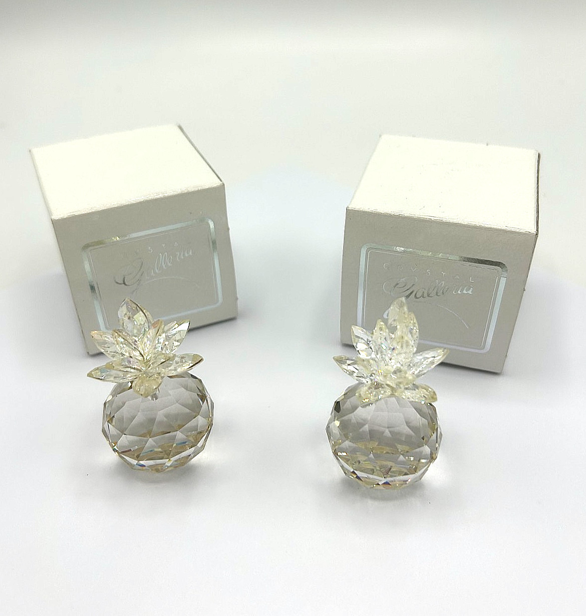 Lot of 2 AUSTRIAN CRYSTAL PINEAPPLES by Crystal Galleria