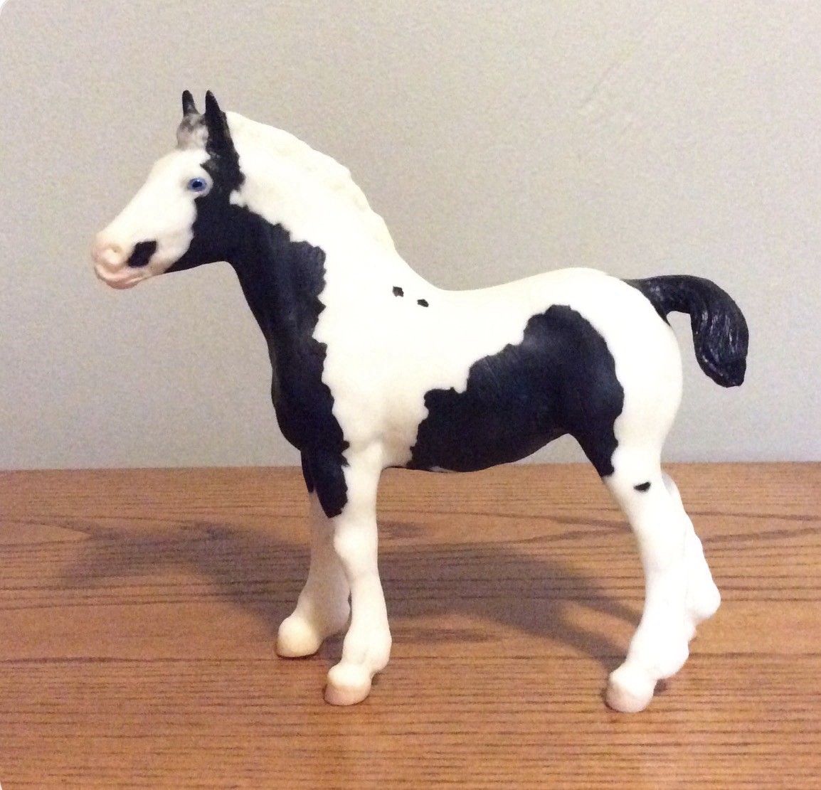 Vintage Breyer Horse Spotted Draft Foal #776 Matt Black Blue Eyes USA 1996 EUC