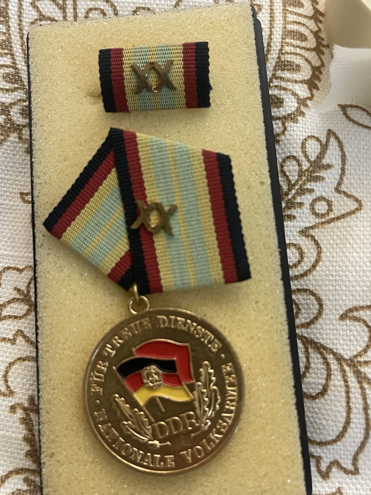 GDR Medal NVA “Für Treue Servizi” with Ribbon and Bar, Grade XX