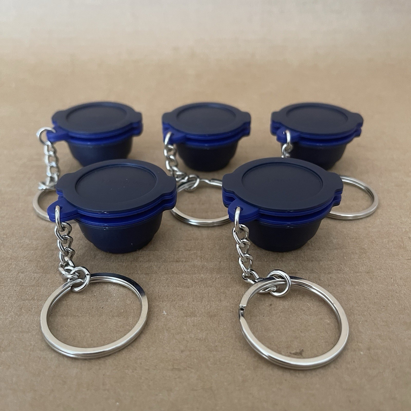 Tupperware Micro Urban Mill Miniature Keychain Dark Blue #8294 Set of 5 New