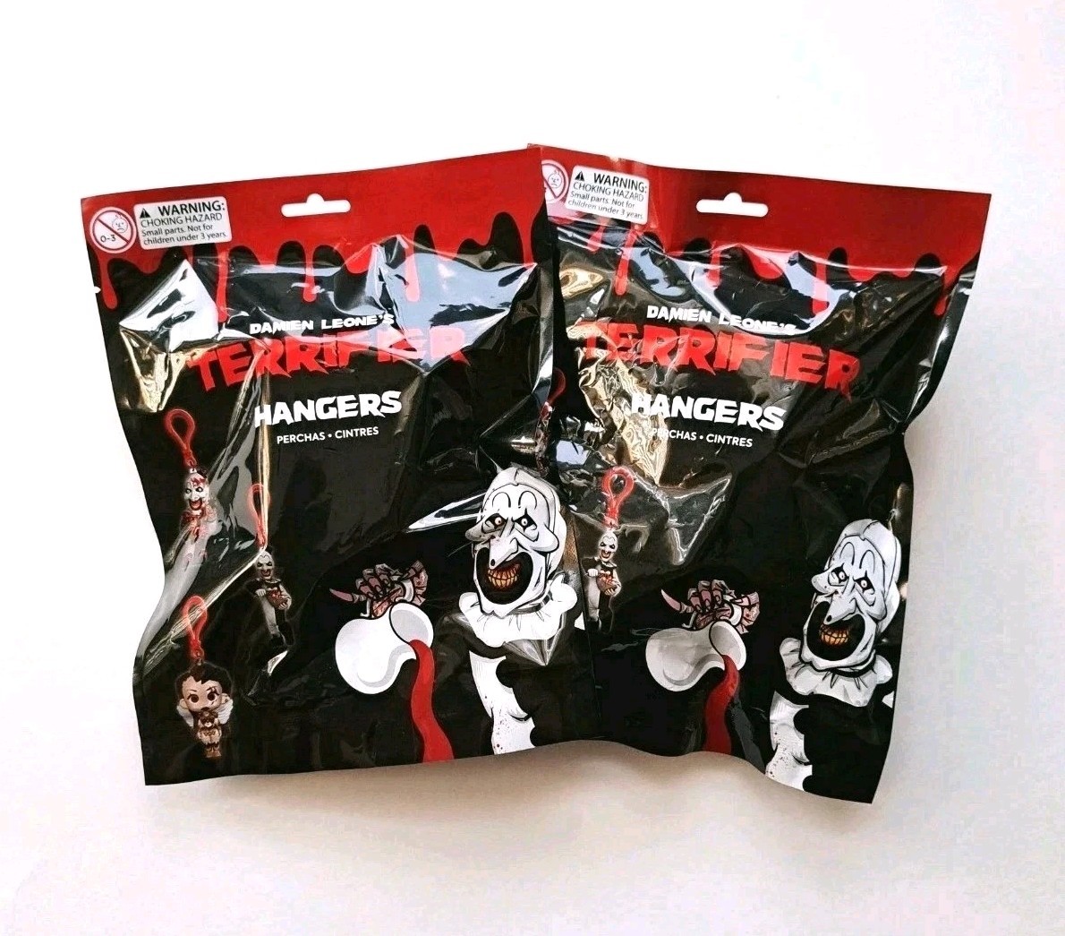 Damien Leone's TERRIFIER Flocked Hangers Mystery Figures Lot of 2 New Rare
