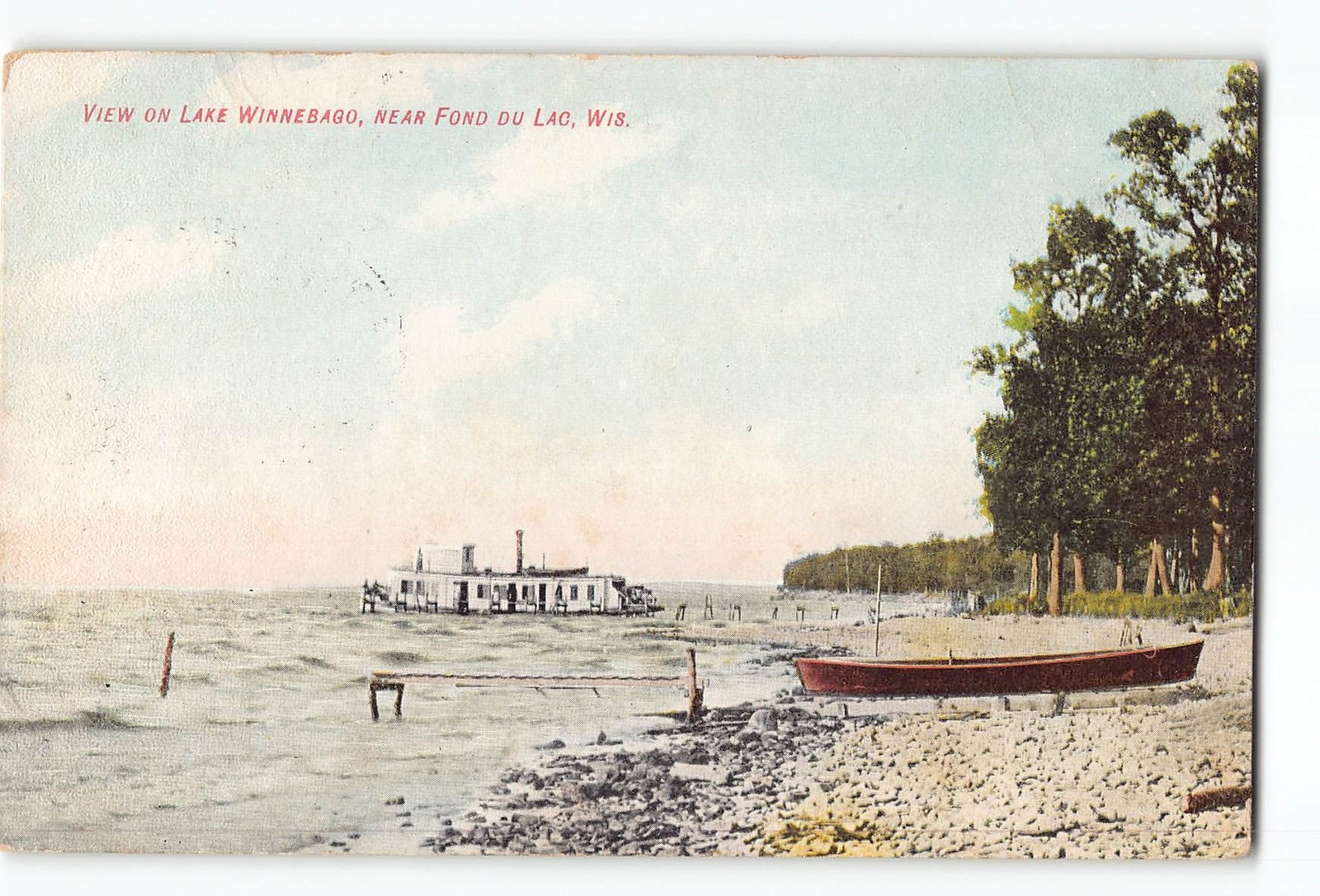 Fond Du Lac Wisconsin WI Postcard 1908 View On Lake Winnebago