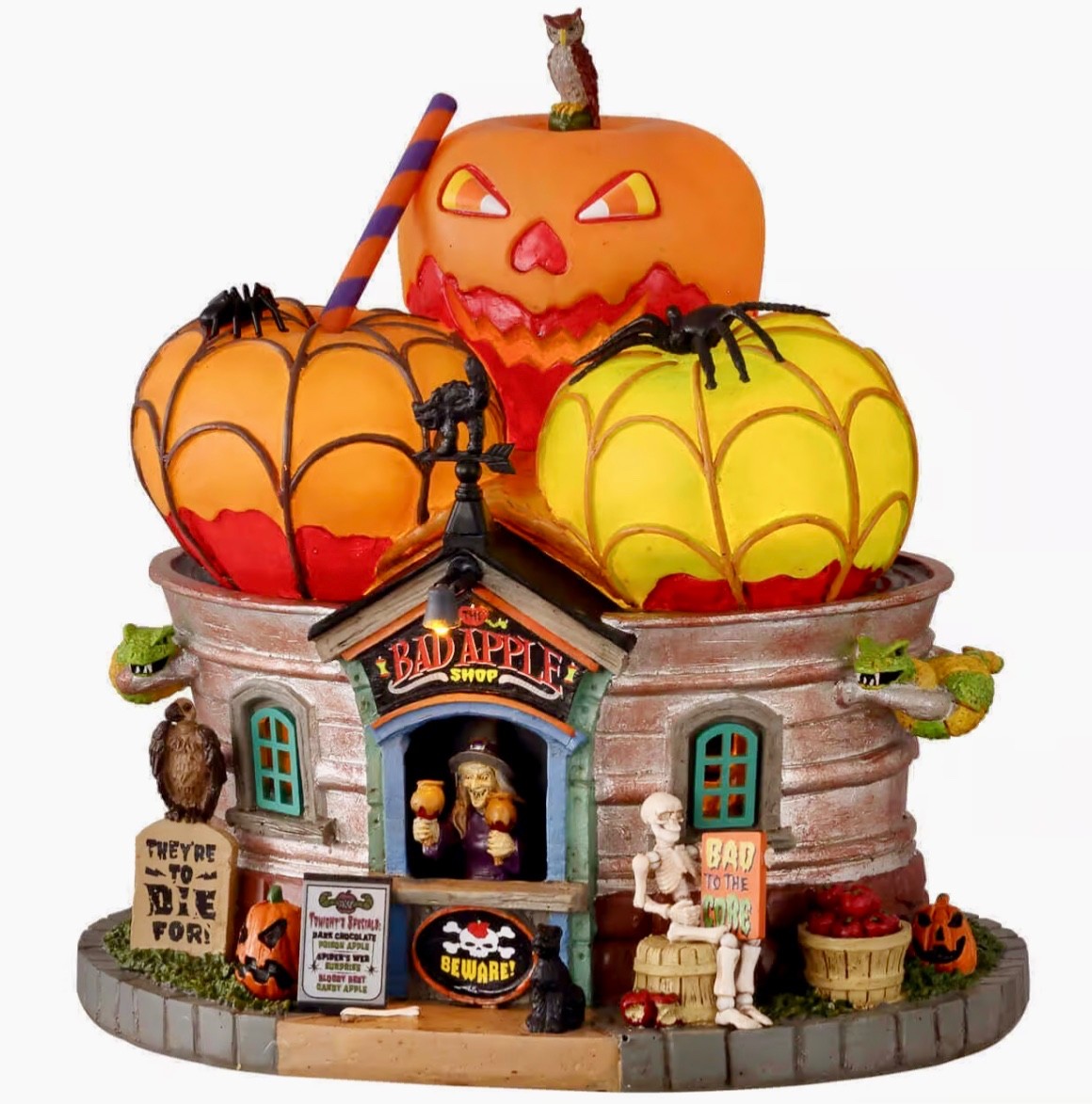 Lemax Spooky Town THE BAD APPLE SHOP #15728 Halloween Village Building NEW