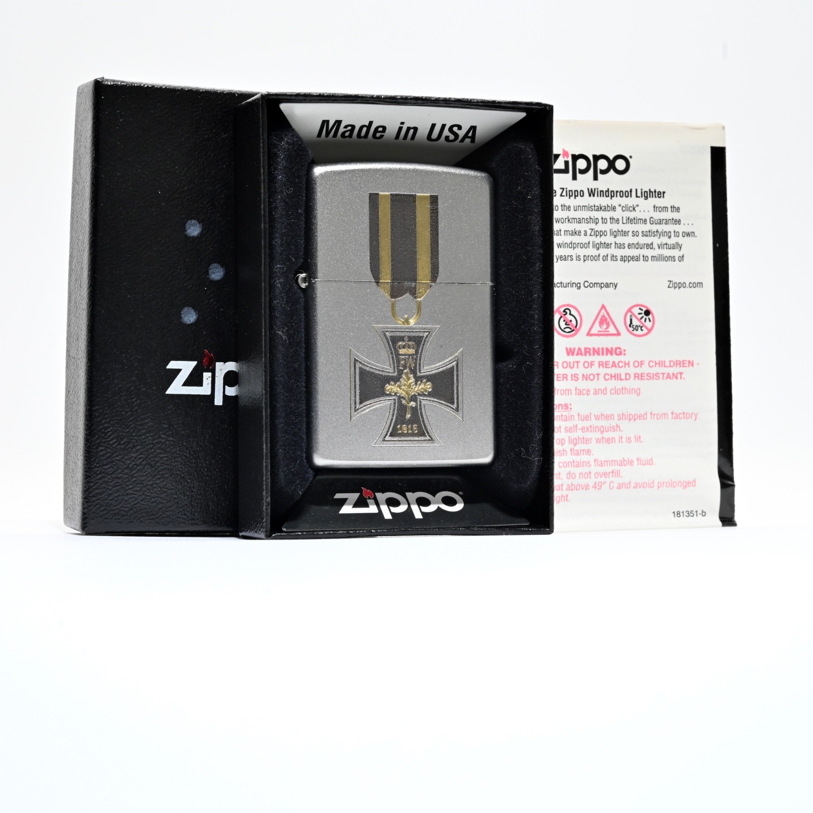 Iron Cross Medal Laser-Etched Zippo: Unused/Boxed from 2009