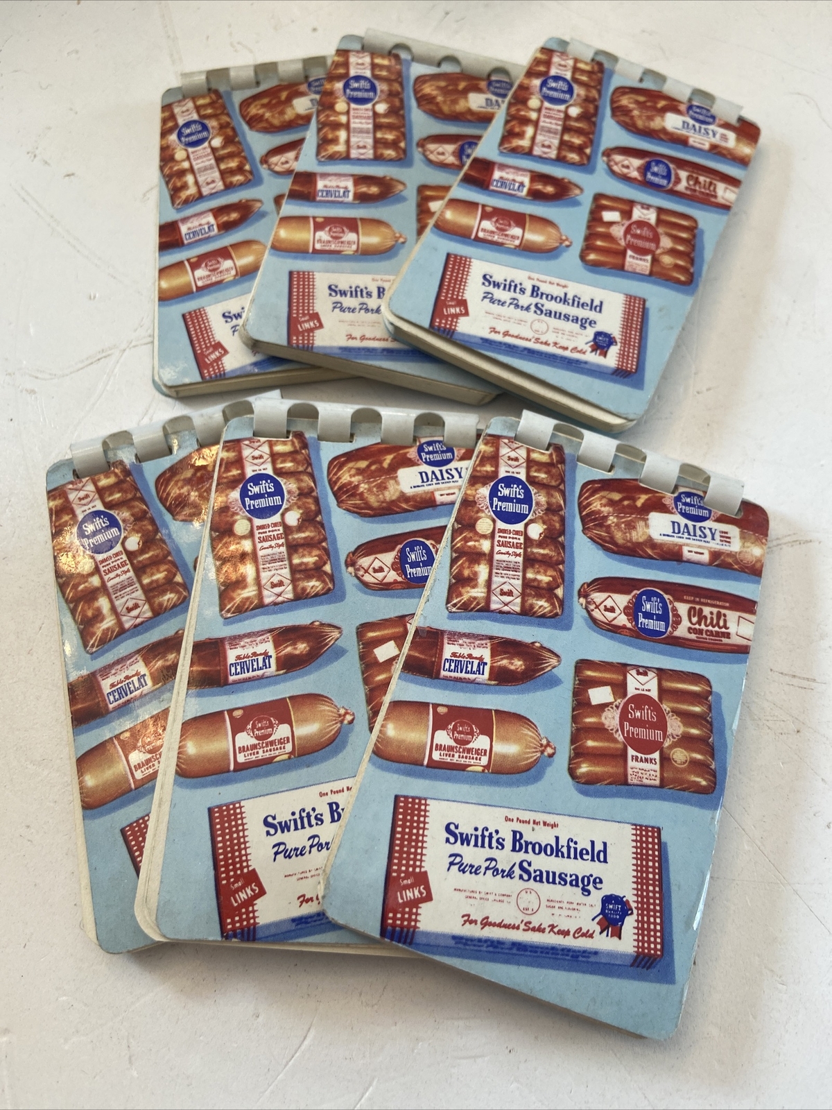 Vintage 1951 Swift's Premium Meat Advertising Calendar  scratch pad lot of 6 #U
